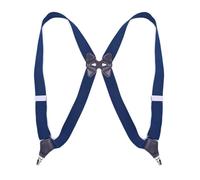 MIBSH Hosenträger Suspender Mode Hosenträger Für Männer Seiten Clip Stil 3,5 cm Breit Heavy Duty Big Tall Verstellbare Elastische Hüftclip Hosenträger Papa Geschenke Navyblue
