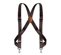 MIBSH Hosenträger Suspender Trucker Hosenträger Für Herren Heavy Duty 3,5 cm Breite X-Rücken Mit 2 Seitenhaken Clips Einstellbare Elastische Große Hosenträger Kaffee