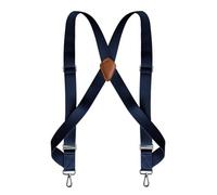 MIBSH Hosenträger Suspender Trucker Hosenträger Für Herren Heavy Duty 3,5 cm Breite X-Rücken Mit 2 Seitenhaken Clips Verstellbare Elastische Große Hosenträger Navyblue