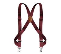 MIBSH Hosenträger Suspender Trucker Hosenträger Für Herren Schwer Last 3,5 cm Breiter X-Rücken Mit 2 Seitenhaken-Clips Verstellbare Elastische Große Hosenträger WineRed