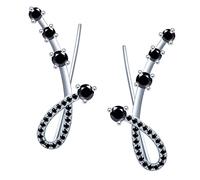 MICGIGI Damen 925 Sterling Silber Ohrstecker Zirkonia Meteor Ohrringe Ohrclips Ohrring Crawer