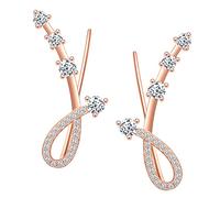 MICGIGI Damen 925 Sterling Silber Ohrstecker Zirkonia Meteor Ohrringe Ohrclips Ohrring Crawer