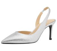 38.5 MICHAEL KORS ALINA FLEX SILBER SLINGBACK PUMPS