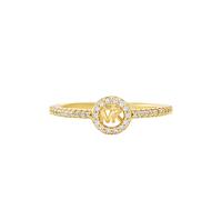 Fingerring MICHAEL KORS "Schmuck Geschenk Silber 925 Ring PREMIUM" Gr. 17,5, gold (gelbgoldfarben, kristallweiß, kristallweiß), Fingerringe, Damen, 17,5, Silber 925 (Sterlingsilber), 1,1mm, mit Zirkon