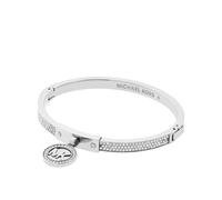 Michael Kors Armreif mit MK-Logo aus Edelstahl und Pav -Kristallen f r Damen, Farbe: Silber (Modell: MKJ5977040)