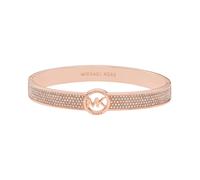 Michael Kors Armreif mit MK-Logo aus Messing und Pav -Kristallen f r Damen, Farbe: Ros gold (Modell: MKJ8003791)