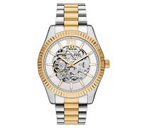 Michael kors automatik silberfarbenem herren uhr mit weißem zifferblatt und edelstahl armband one_size Silber