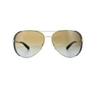 Michael Kors Aviator Womens Gold Chocolate noir brun gradient polarisé les lunettes de soleil Einheitsgröße