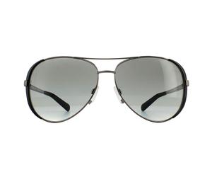 Michael Kors Aviator Womens Gunmetal Black Grey Gradient Lunettes de soleil Einheitsgröße
