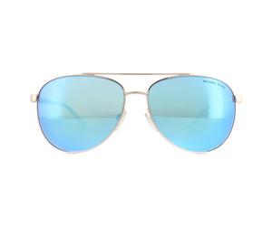 Michael Kors Aviator Womens Rose Gol White Blue Mirror Lunettes de soleil Einheitsgröße
