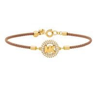 Armband MICHAEL KORS "Schmuck Geschenk Metall Kordel Nylon Armschmuck Premium", braun, gelbgoldfarben, kristallweiß, kristallweiß, Armbänder, Damen, 19,5cm, Metall Nylon, Metall, Nylon, Armband, mit Z