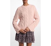 Michael Kors Cable Knit Crew Sweater In Rosewater Pink Größe: L | Strickpullover Outlet | Damen | Rosa