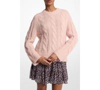 Michael Kors Cable Knit Crew Sweater In Rosewater Pink Größe: XS | Pullover Outlet | Damen | Rosa