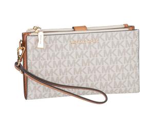 Michael Kors Clutch Jet Set Double Zip MK SIG Vanilla Damen