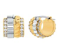 Paar Creolen MICHAEL KORS "Premium", gold (gelbgoldfarben, metallfarben, edelstahlfarben, kristallweiß, kristallweiß), Ohrringe, Damen, Edelstahl Metall, Edelstahl, Metall, mit Zirkonia (synth.) (3448