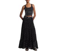 Michael Kors Cropped-Tanktop für Damen mit Nieten und U-Ausschnitt, Schwarz, X-Groß