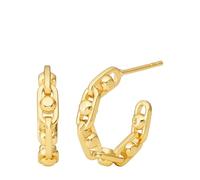 Michael Kors - Damen Creolen Premium Astor Link Sterling Silber Gold MKC171100710, Gold, One Size, Modern