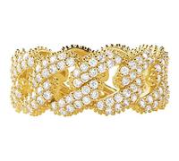 Michael Kors Damen-Damenring 925er Silber Zirkonia 52, Gold 32015133