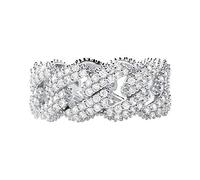 Michael Kors Damen-Damenring 925er Silber Zirkonia 52, Silber 32015133