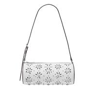 MK Zylindrische Pochette Izzy Small aus gekrispeltem Leder - Weiss - Michael Kors
