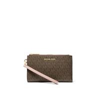 Michael Kors Damen Jet Set Double Zip Wristlet Geldbörse mit Handgelenk, Braun/zartes Rosa