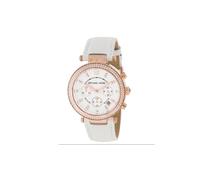 Michael Kors Damen Parker Chronograph Uhr Rose Gold Weißes Armband MK2281