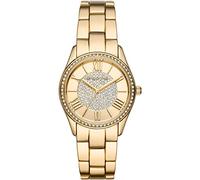 Michael Kors Damen Quartz Armbanduhr, 33.00mm GehäusegröÃŸe mit Gold analog Zifferblatt und Gold Metallarmband Armband MK7073