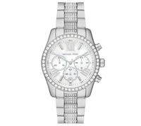 Michael Kors Damen Quartz Armbanduhr, 38.00mm GehäusegröÃŸe mit weiÃŸ analog Zifferblatt und Silber Metallarmband Armband MK7243