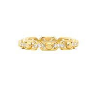 Michael Kors Damen-Ring 925er Silber mit Zirkonia Ringgröße 56 Gold
