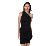 Michael Kors Damen Ruched One Shoulder Mini Dress Lässiges Kleid, Schwarz, X-Klein