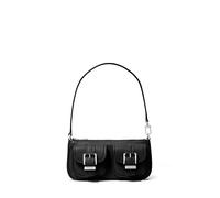 Michael Kors Damen Zoe Small Convertible Pouchette Handtasche, Silberfarbene Metallteile/Schwarz
