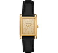 Quarzuhr MICHAEL KORS "ESSEX", schwarz, goldfarben, Armbanduhren, Damen, Quarzuhr, Armbanduhr, Damenuhr, Lederarmband, analog (40667538-0) schwarz, goldfarben