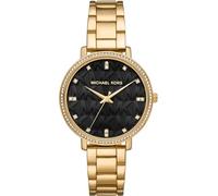 Michael Kors Damenuhr Pyper, DREI-Zeiger-Uhrwerk, Legierungsuhr, Goldton und Schwarz,38MM