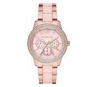 Michael Kors Damenuhr Tibby, Multifunktionsuhrwerk, 40mm Rose Gold Edelstahlgehäuse mit einem gemischten Armband, MK6928