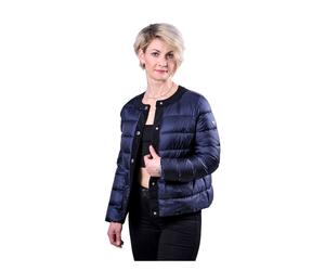 Michael Kors Daunenjacke dunkelblau komprimierbar abgestepptes Nylon Damen XS