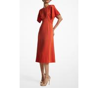 Michael Kors Flutter Sleeve Midi Dress In Terracota Größe: S | Midikleider Outlet | Damen