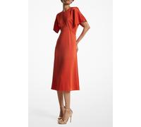 Michael Kors Flutter Sleeve Midi Dress In Terracota Größe: XS | Midikleider Outlet | Damen
