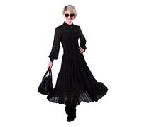 Michael Kors Gesmoktes Hemdkleid aus Georgette schwarz Damen S