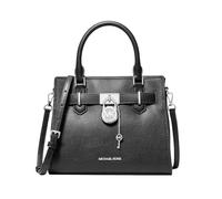 Michael Kors Hamilton Kleine Leder-Satchel Schwarz