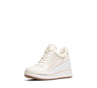 MK Sneaker Emmy Aus Signature-Logostoff Und Leder Mit Keilabsatz - Natur - Michael Kors