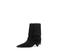 MK Stiefel Jayla Aus Wildleder Mit Fransen - Schwarz - Michael Kors