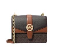 Michael Kors Jet Greenwich Umhängetasche mit Color-Block-Logo, klein, Braun, Braun / mehrfarbig, Small