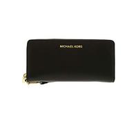 Michael Kors Jet Set Travel Continental Leather Wallet/Wristlet - Black/Gold
