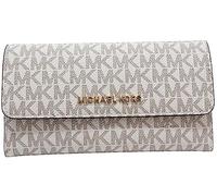 Michael Kors Jet Set Travel Large Trifold Leather Wallet (Vanilla)