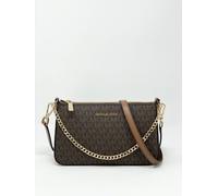 Michael Kors Pochettes - Jet Set Chain Pochette - in braun - für Damen - aus Canvas &Textil &Metallkette