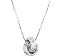 Kette mit Anhänger MICHAEL KORS "Premium", silber (metallfarben, kristallweiß), Halsketten, Damen, Metall, L: 45,5, mit Zirkonia (synth.) (40826838-0) metallfarben, kristallweiß