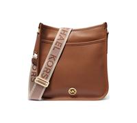 Michael Kors Leather Messenger Bag With Logo Strap In Beige Größe: OS | Umhängetaschen Outlet | Damen | Braun