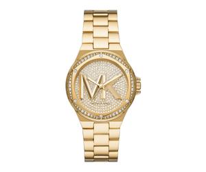 Michael kors lennox quarz goldfarbenem damen uhr mit goldfarbenem zifferblatt und edelstahl armband one_size Gold