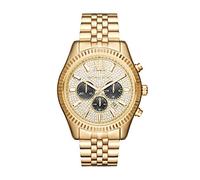 Michael Kors Lexington Watch für Herren, 44mm Quarz-Chronographenwerk mit Edelstahlarmband
