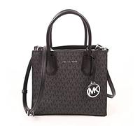MICHAEL KORS MERCER MEDIUM MESSENGER CROSSBODY SATCHEL BAG BLACK SIGNATURE